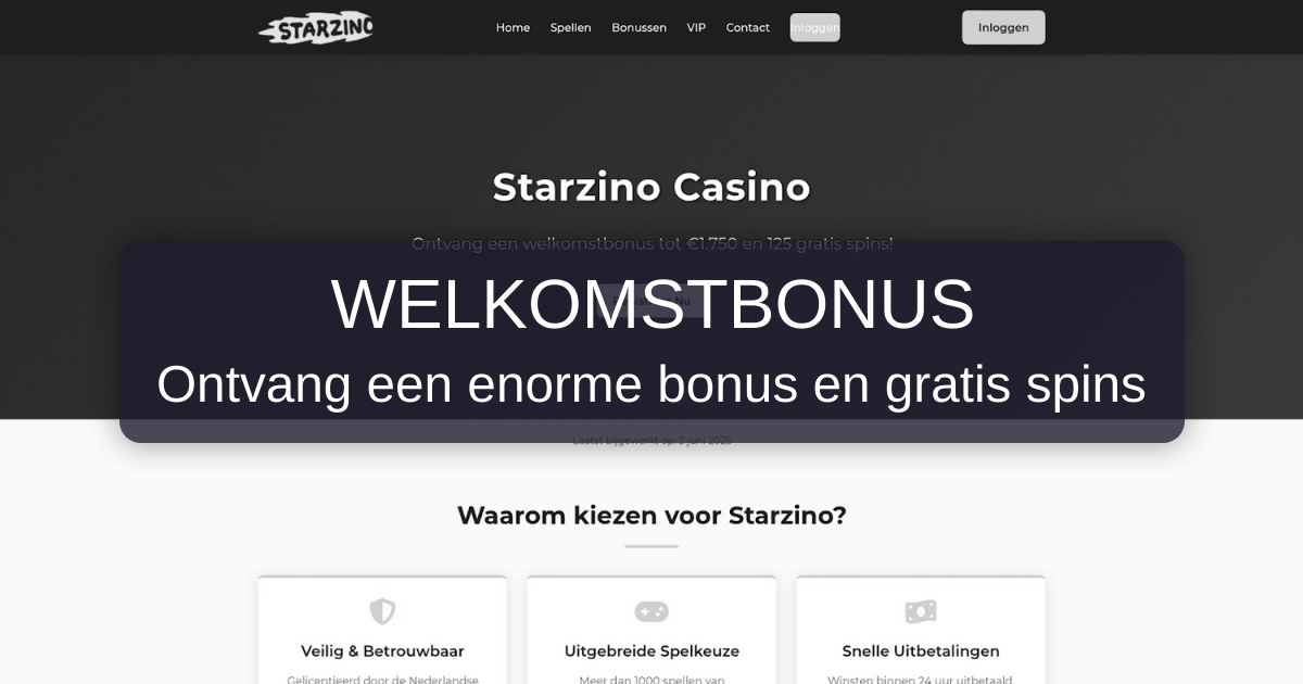 Starzino Casino welcome bonus