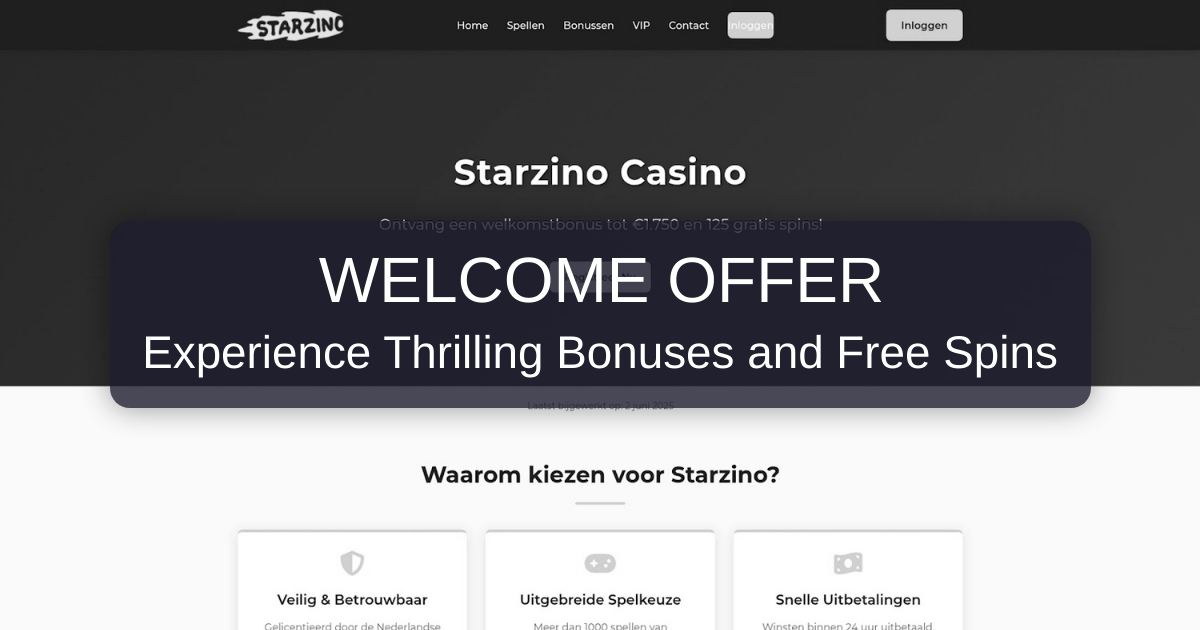 Starzino Casino welcome bonus