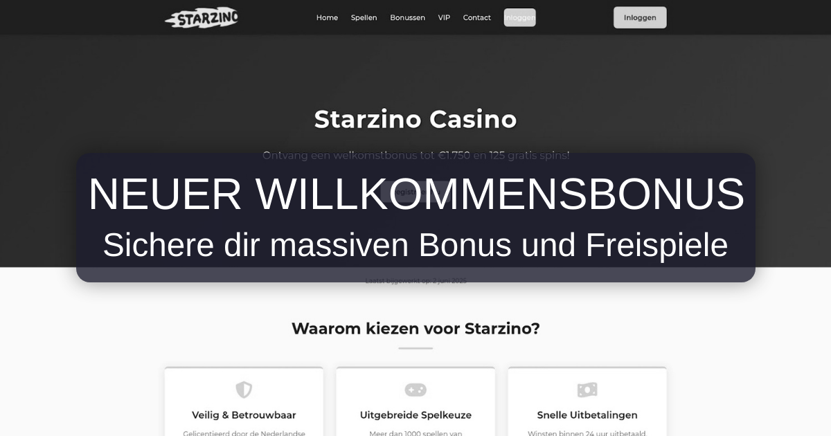 Starzino Casino welcome bonus